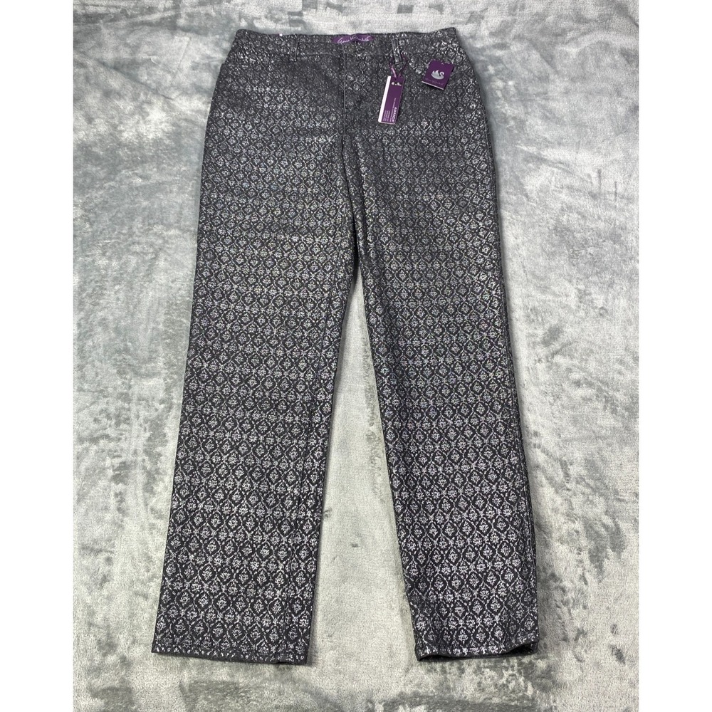 Gloria Vanderbilt Amanda Slimming Jeans Sz 12 Dazzle Heritage Taper Glitter NWT